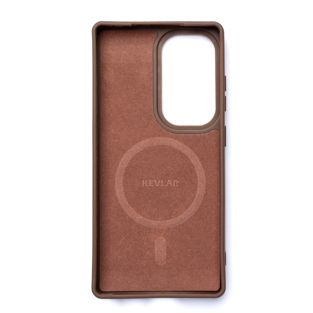 Wozinsky anglies pluošto MagSafe dėklas Galaxy S25 – rudas