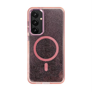 Wozinsky Glitter MagSafe dėklas Samsung Galaxy S24 FE – rožinis
