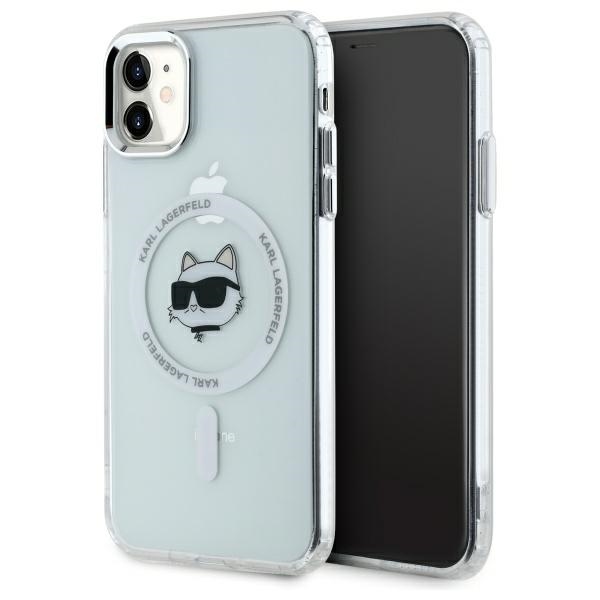 Karl Lagerfeld MagSafe dėklas iPhone 11 – baltas