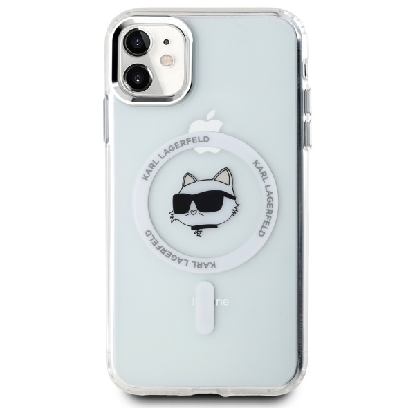 Karl Lagerfeld MagSafe dėklas iPhone 11 – baltas