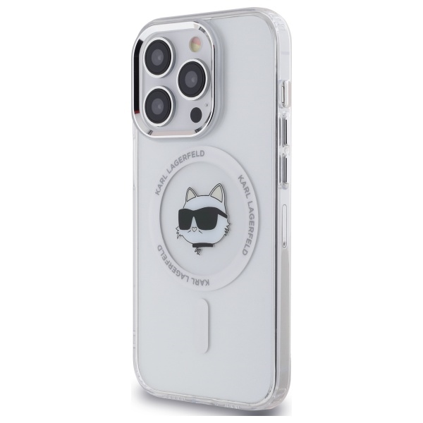 Karl Lagerfeld MagSafe dėklas iPhone 14 Pro – baltas