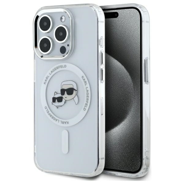 Karl Lagerfeld MagSafe dėklas iPhone 15 Pro – baltas