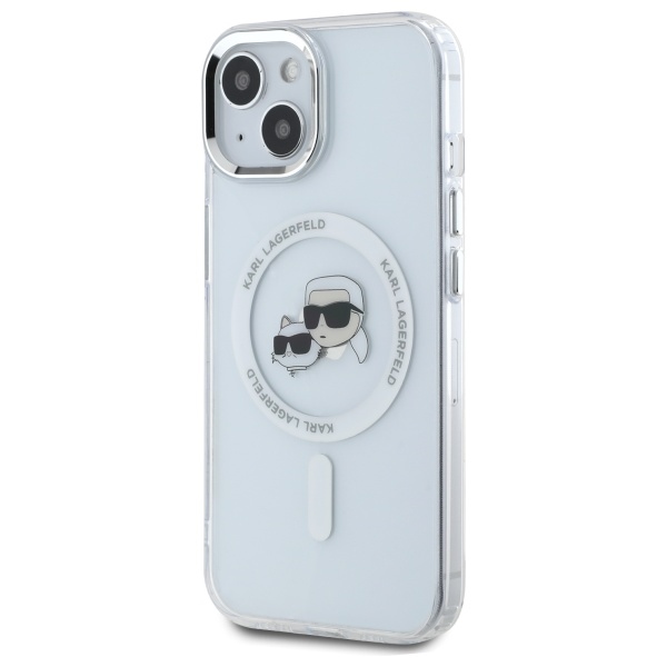 Karl Lagerfeld MagSafe dėklas iPhone 15 – baltas