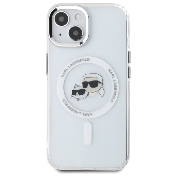 Karl Lagerfeld MagSafe dėklas iPhone 15 – baltas