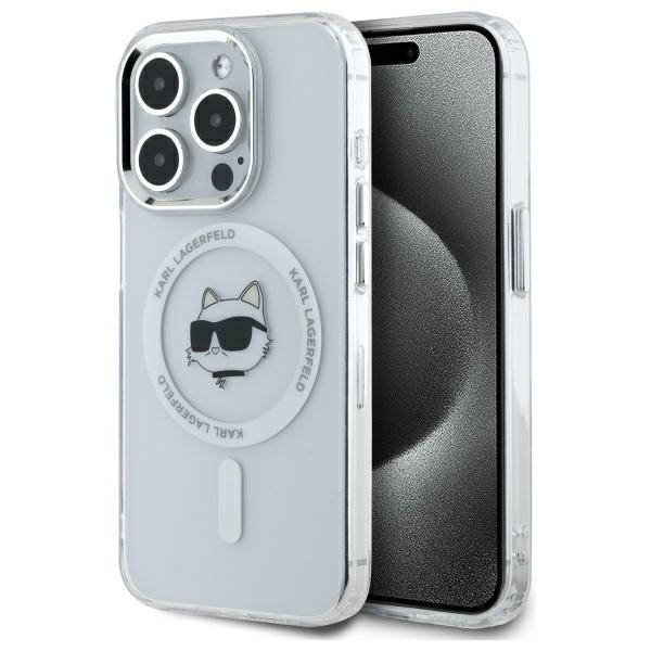 Karl Lagerfeld MagSafe dėklas iPhone 15 Pro Max – baltas