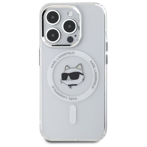 Karl Lagerfeld MagSafe dėklas iPhone 15 Pro Max – baltas