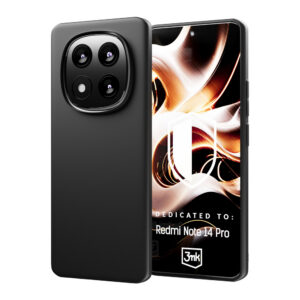 3mk matinis dėklas, skirtas Xiaomi Redmi Note 14 Pro – juodas