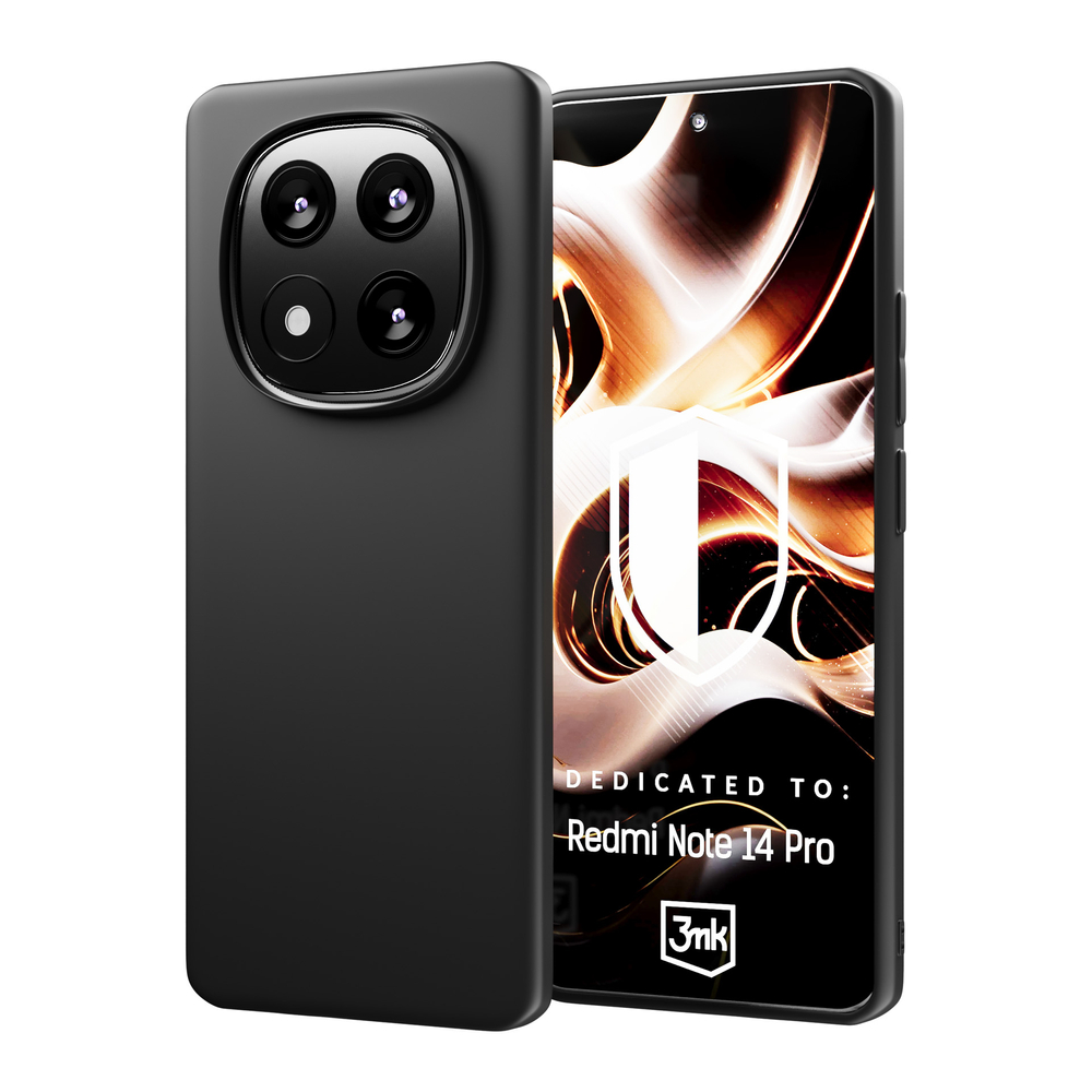 3mk matinis dėklas, skirtas Xiaomi Redmi Note 14 Pro – juodas
