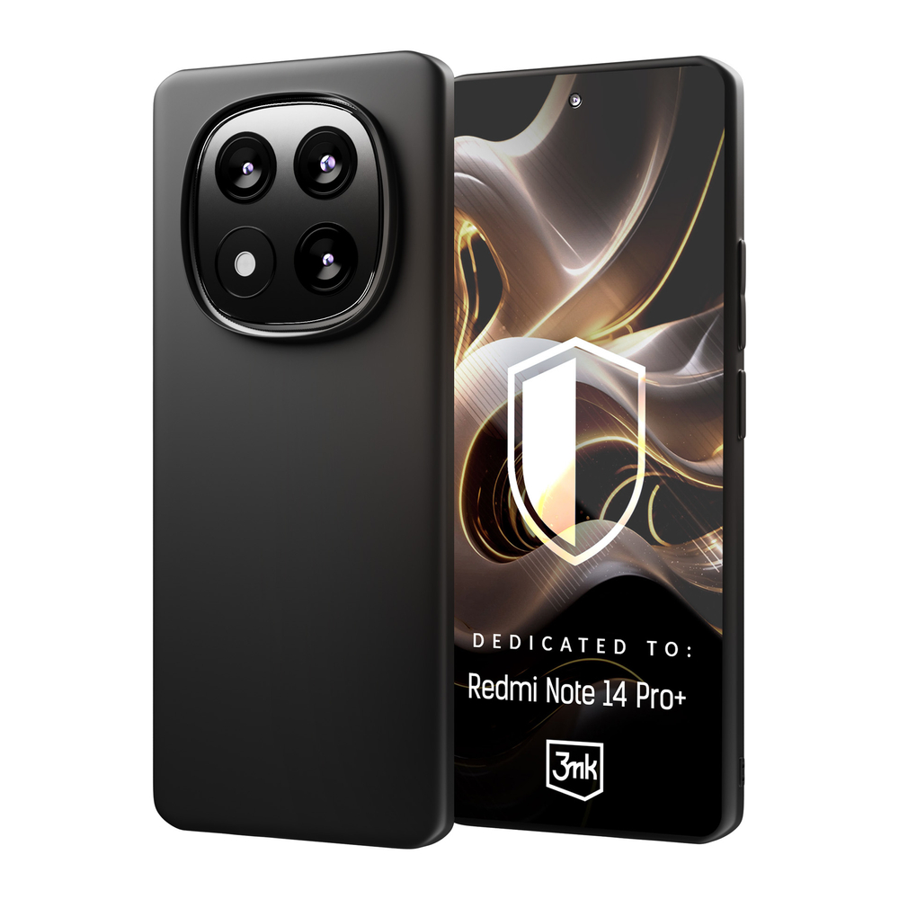 3mk matinis dėklas, skirtas Xiaomi Redmi Note 14 Pro+ – juodas