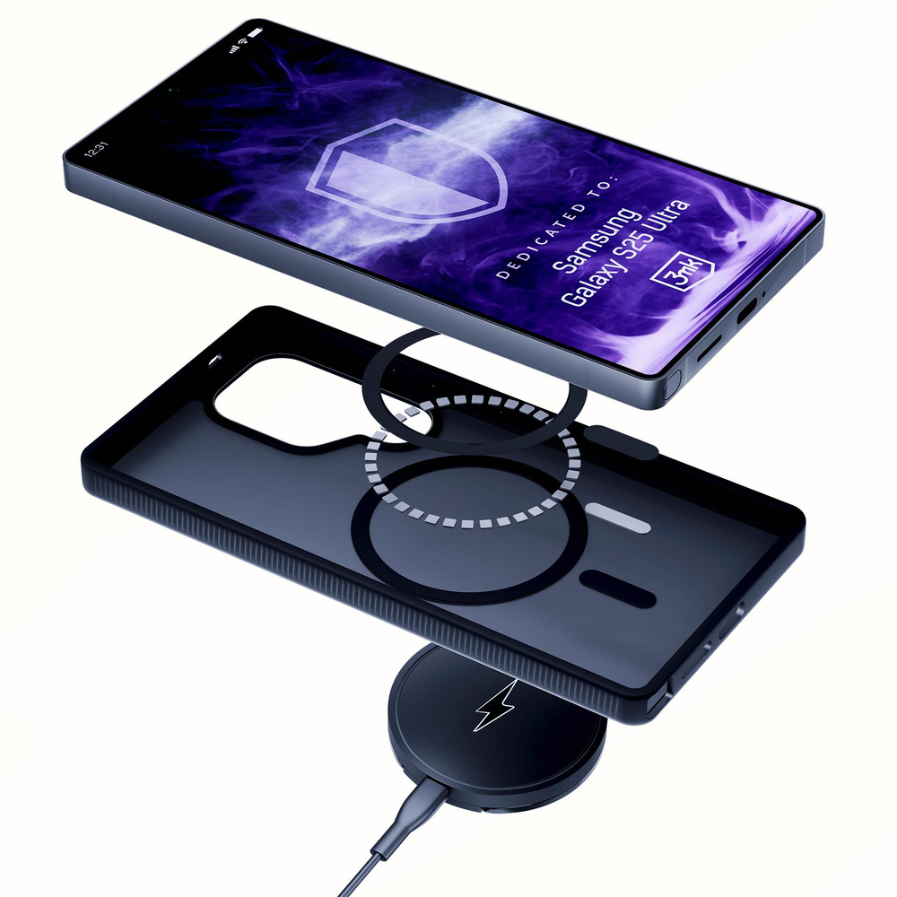3mk Smoke MagCase, skirtas Samsung Galaxy S25 Ultra – juodas