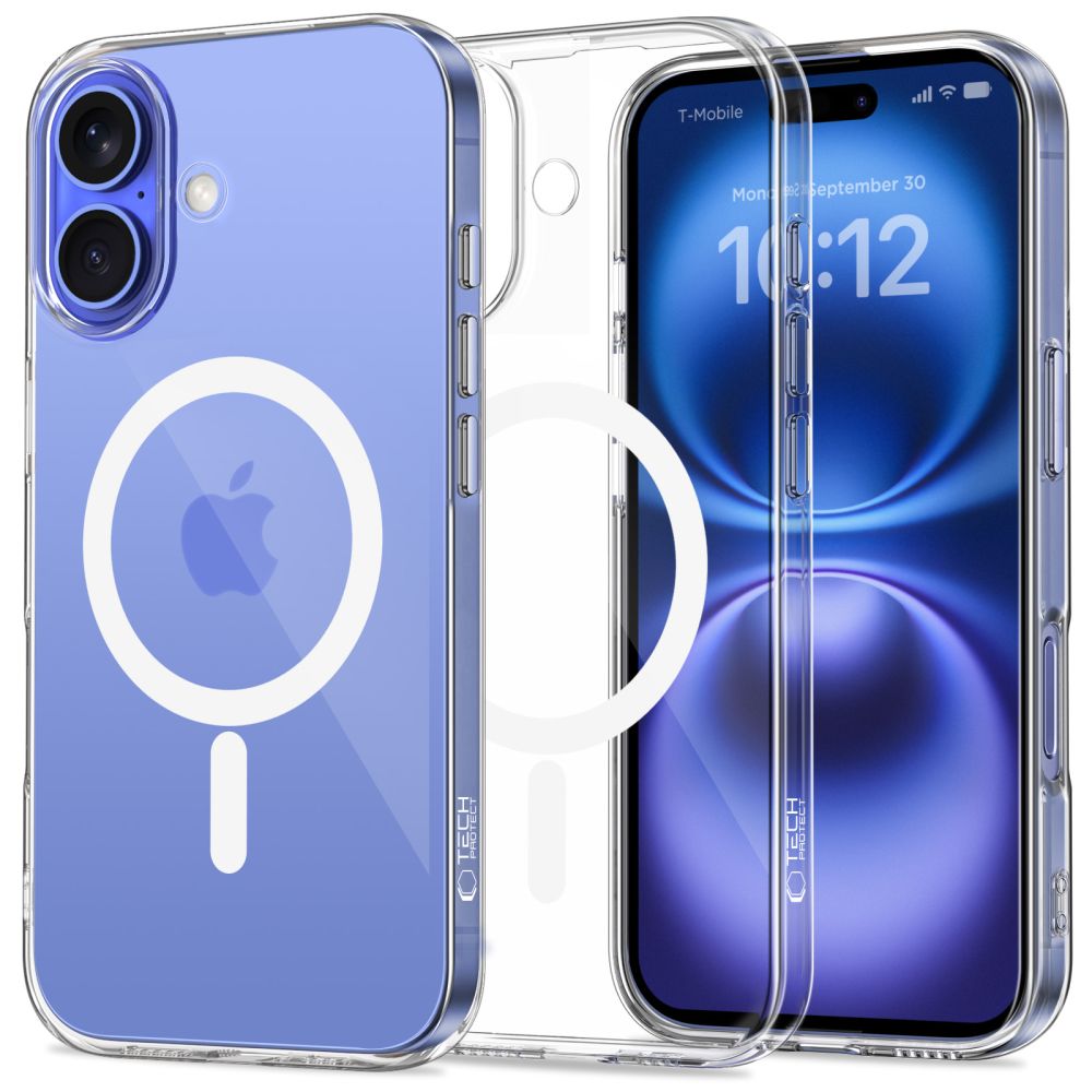 Dėklas Tech-Protect FlexAir MagSafe iPhone 16, skaidrus