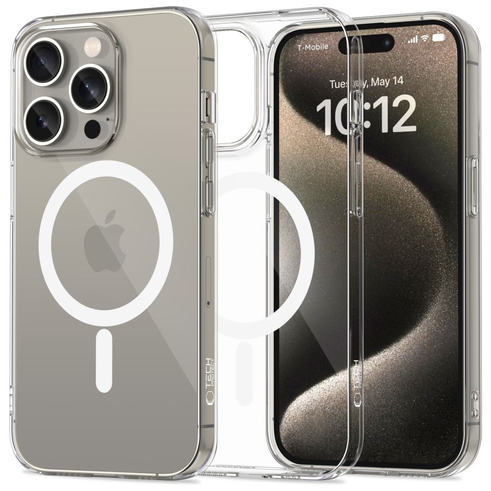 Dėklas Tech-Protect FlexAir MagSafe iPhone 15 Pro, skaidrus