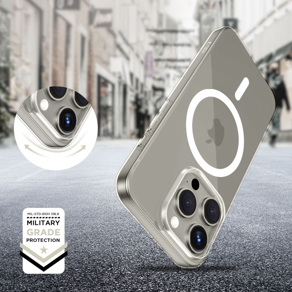 Dėklas Tech-Protect FlexAir MagSafe iPhone 15 Pro, skaidrus