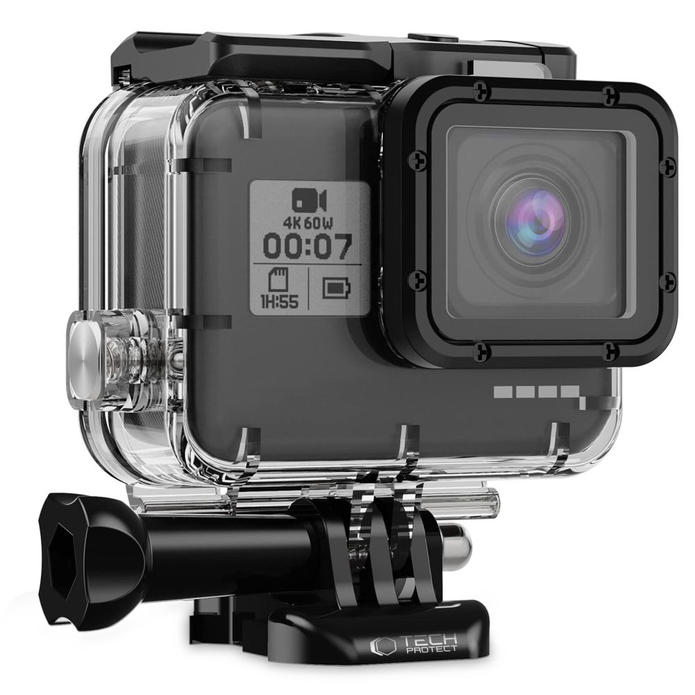 Vandeniui atsparus dėklas Tech-Protect GA200 GoPro Hero 5 / 6 / 7, skaidrus