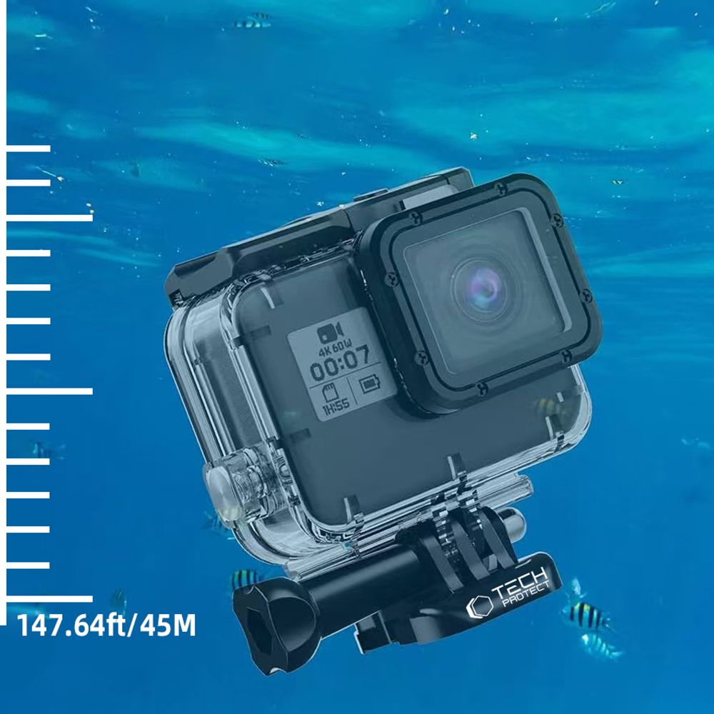 Vandeniui atsparus dėklas Tech-Protect GA200 GoPro Hero 5 / 6 / 7, skaidrus