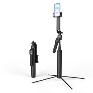 Wozinsky WST-360YS Asmenukių lazda su trikojo funkcija ir 360° AI automatiniu veido sekimu bei gestų valdymu - Juoda