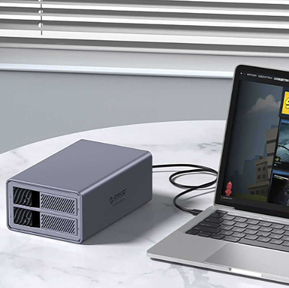 Orico 9828RU3 2 Big DAS sprendimas ProRAID disko masyvas 2 2.5"/3.5" SATA HDD/SSD diskams su RAID valdikliu - pilka