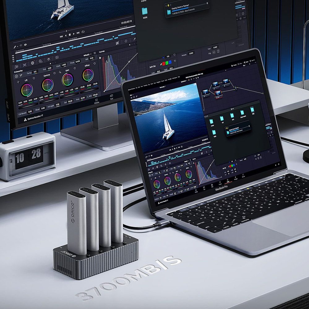 Orico IT48N-C 4 diskų dokavimo stotis su M.2 NVME klonavimo funkcija - Pilka