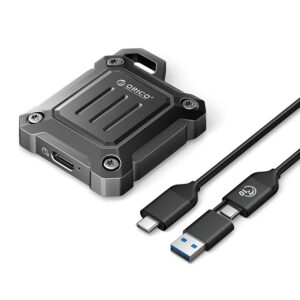 Orico XAM2 M.2 2230 USB-C 3.2 taktinė sustiprintoji disko kišenė - juoda