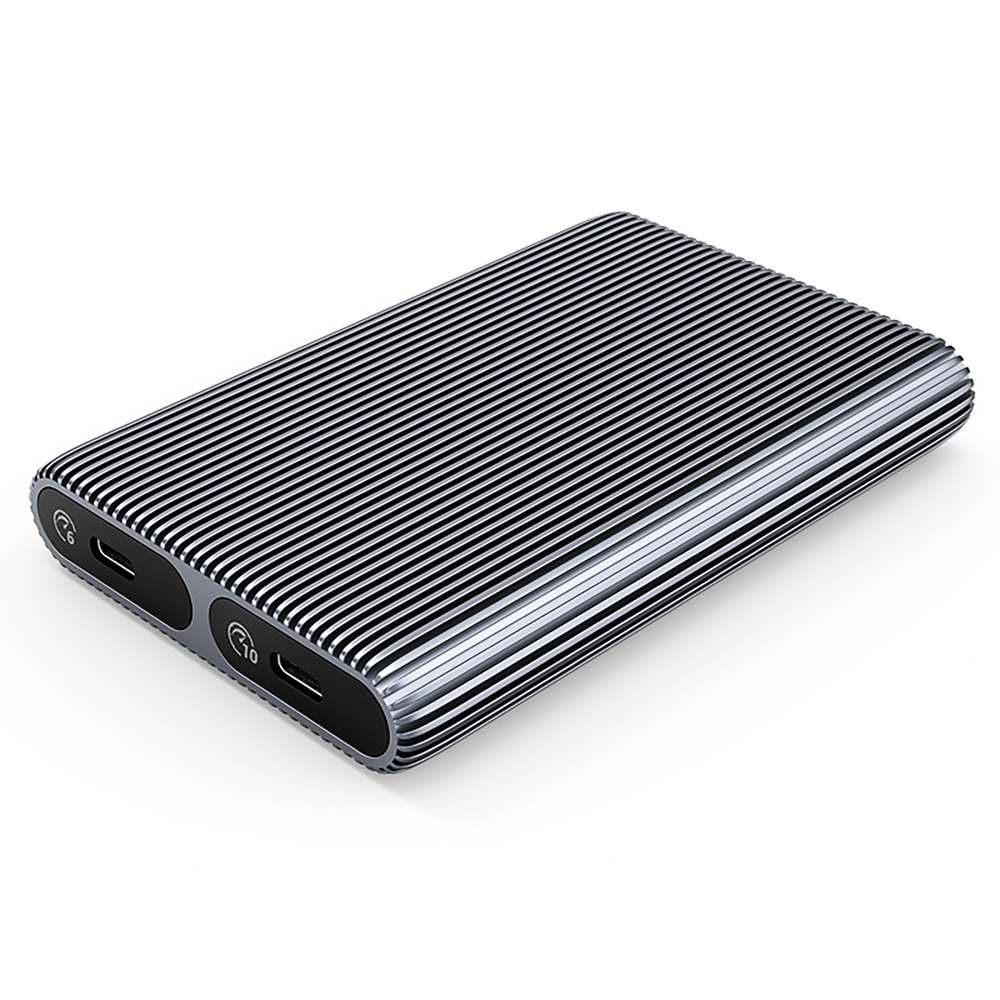 Orico AM2C3-2N dviguba diskų dėklas dviem diskais: M.2 SATA ir NVME USB-C 3.2 10Gb/s - Pilka