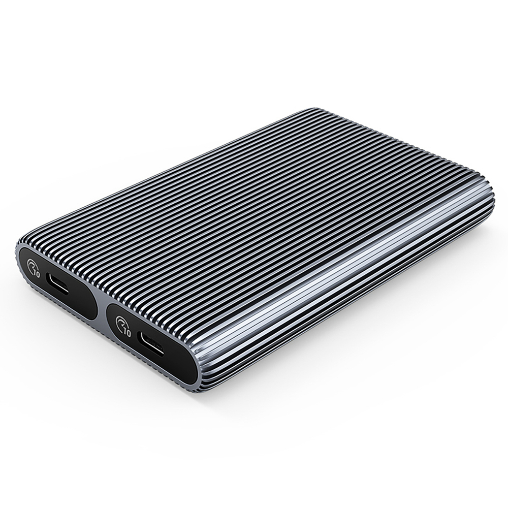 Orico AM2C3-2N dvigubas diskų šaltis dviems M.2 NVME USB-C 3.2 10Gb/s diskams - pilka