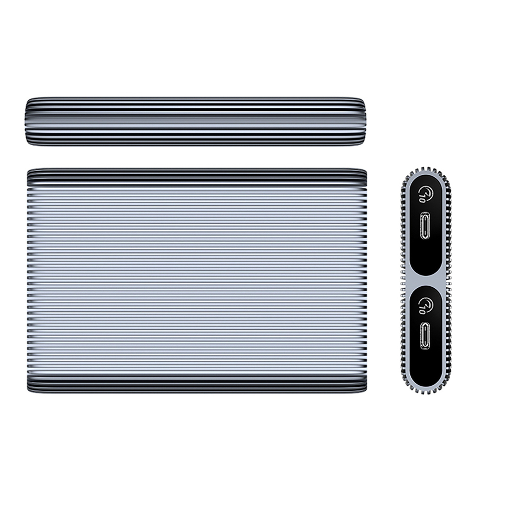 Orico AM2C3-2N dvigubas diskų šaltis dviems M.2 NVME USB-C 3.2 10Gb/s diskams - pilka