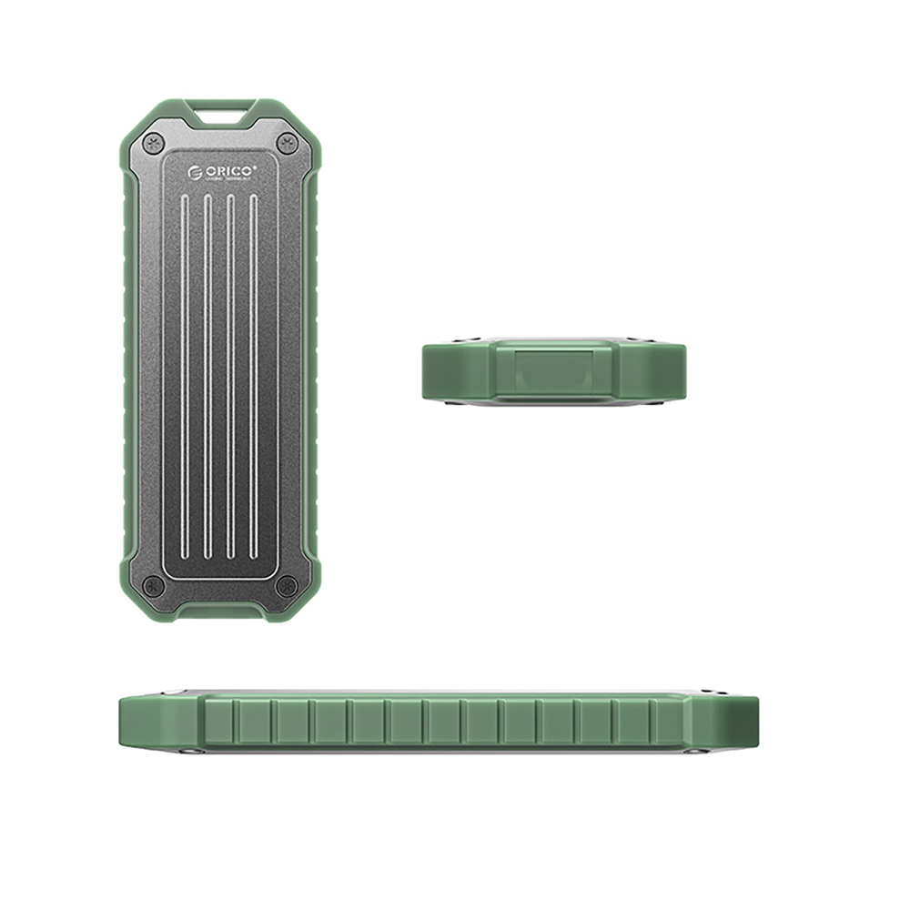 Sustiprintoji disko kišenė Orico OTPX-G2 M.2 NVMe/SATA SSD USB-C 3.2 taktinė - pilkai žalia