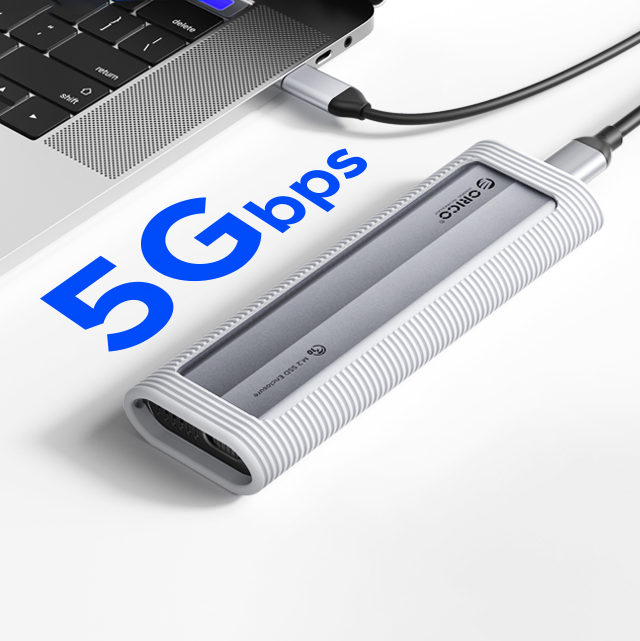 Orico AXM2S-G2-V1 M.2 NVME/NGFF USB-C/USB-A į USB-C 6Gb/s / 10Gb/s diskų dėžutė - pilka