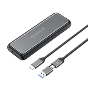 Orico DDM2-C3-G2 M.2 NVME USB-A USB-C 3.2 10Gb/s diskų dėžutė - pilka
