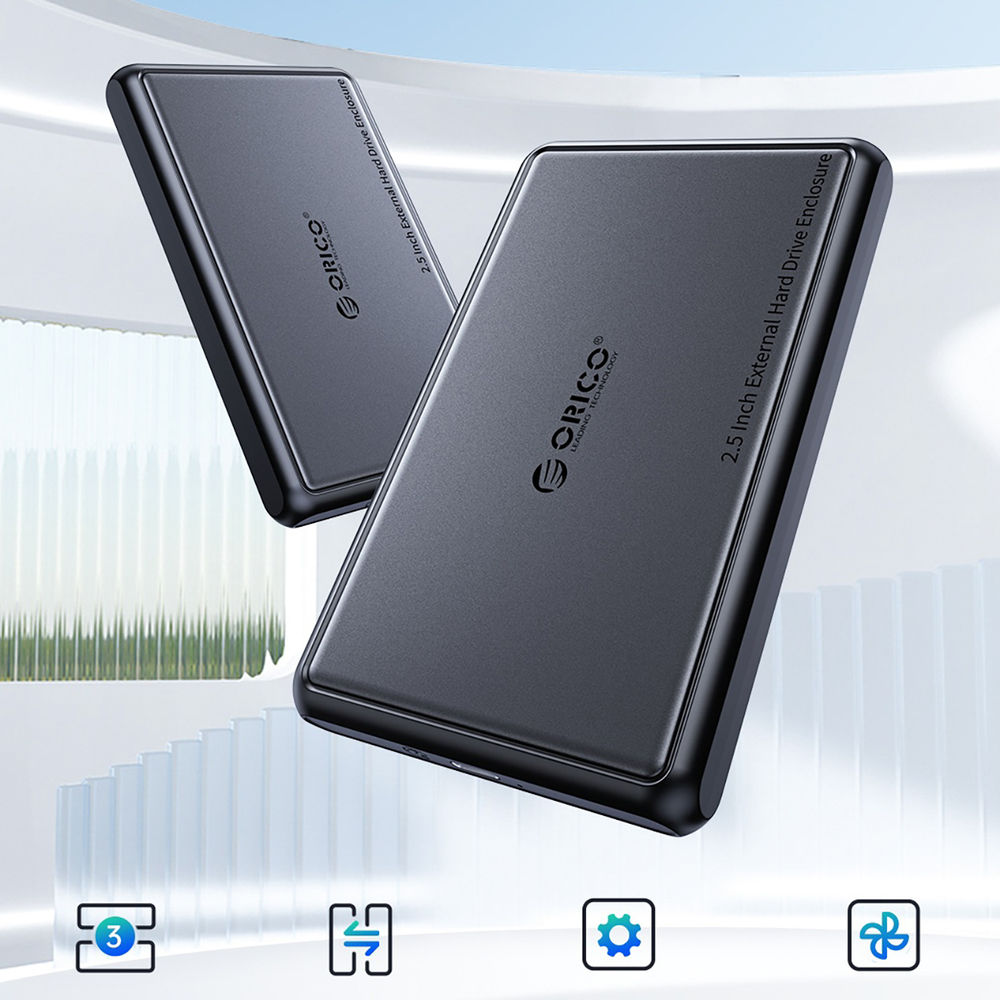 Orico DDL25-C3 2,5" HDD/SSD USB-C 5Gb/s diskų šaltis - juodas