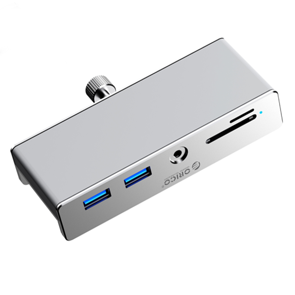Orico MH5PMM šaliklis su spaustuku USB-C / 2x USB-A 3.0, + SD&TF + 3,5 mm garso - juodas