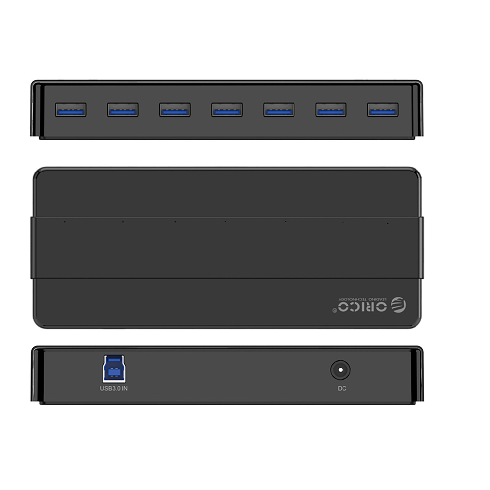 Orico H7928-U3-V1 šaliklis 7x USB-A 3.0 - juodas