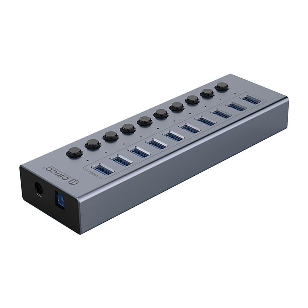 Orico BT2U3-10AB šalunas 10x USB-A 3.0 su jungikliais - pilka