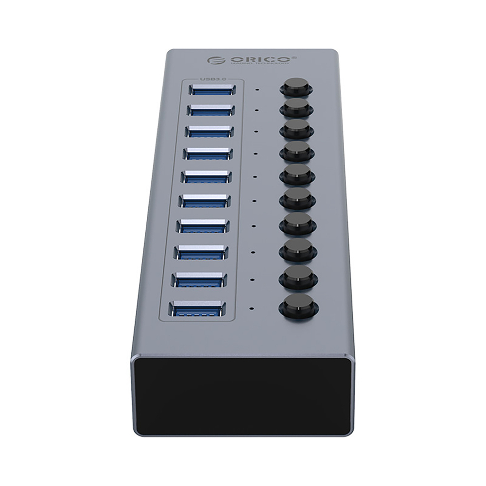 Orico BT2U3-10AB šalunas 10x USB-A 3.0 su jungikliais - pilka