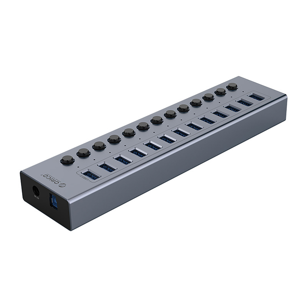 Orico BT2U3-13AB žinynas 13x USB-A 3.0 su jungikliais - pilka