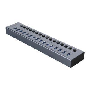 Orico BT2U3-16AB žinynas 16x USB-A 3.0 su jungikliais - pilka