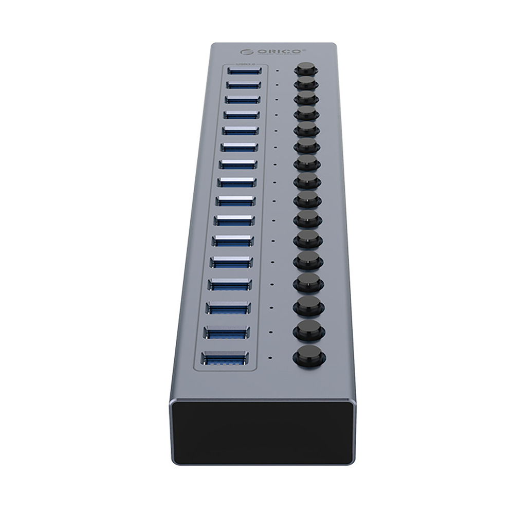 Orico BT2U3-16AB žinynas 16x USB-A 3.0 su jungikliais - pilka