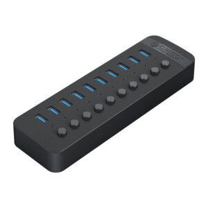 Orico CT2U3-10AB 10x USB-A 3.0 žinynas su jungikliais - juoda