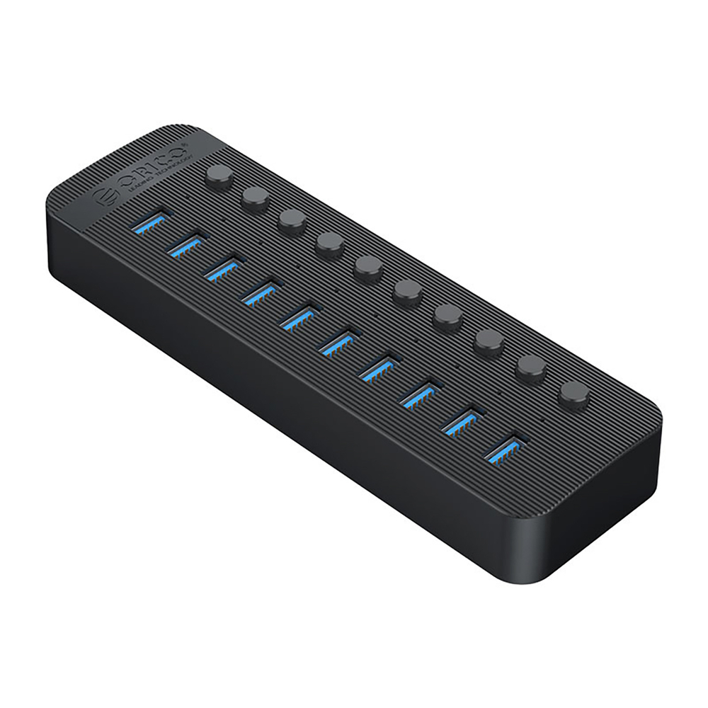 Orico CT2U3-10AB 10x USB-A 3.0 žinynas su jungikliais - juoda