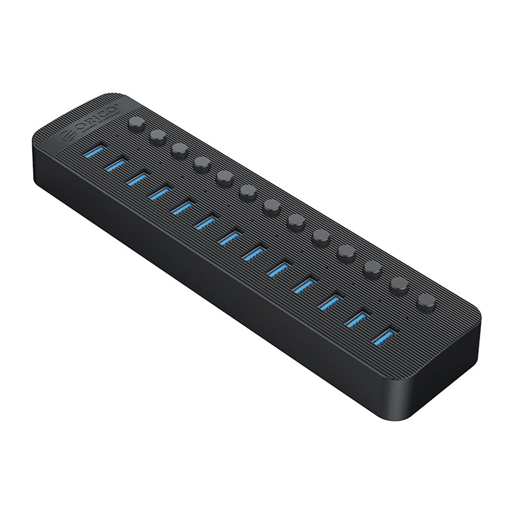 Orico CT2U3-13AB 13x USB-A 3.0 sujungimo dėžė su jungikliais - Juoda