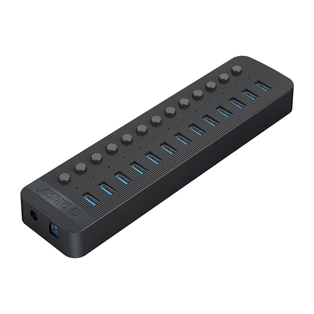 Orico CT2U3-13AB 13x USB-A 3.0 sujungimo dėžė su jungikliais - Juoda