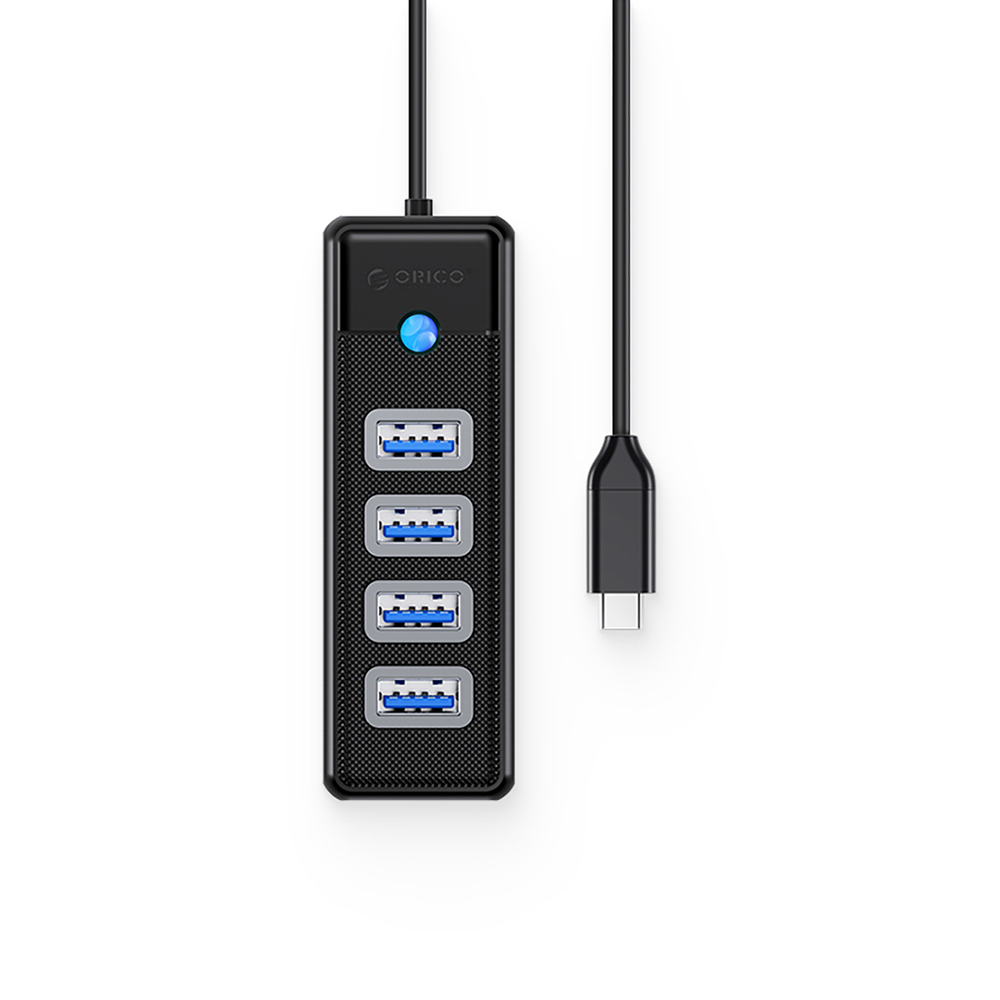 Orico PW4U-C3 USB-C / 4x USB-A 3.0 Hub - Juodas