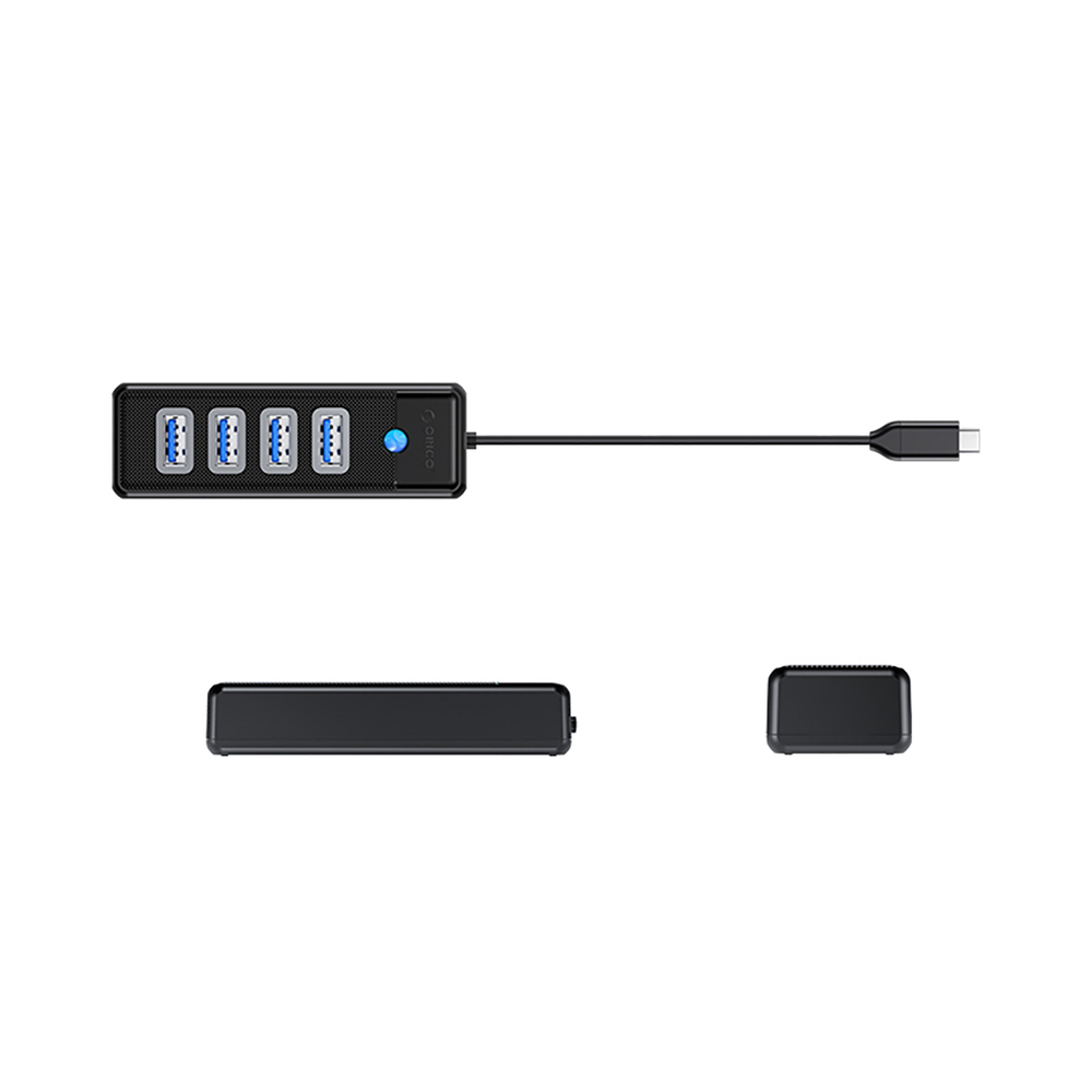 Orico PW4U-C3 USB-C / 4x USB-A 3.0 Hub - Juodas