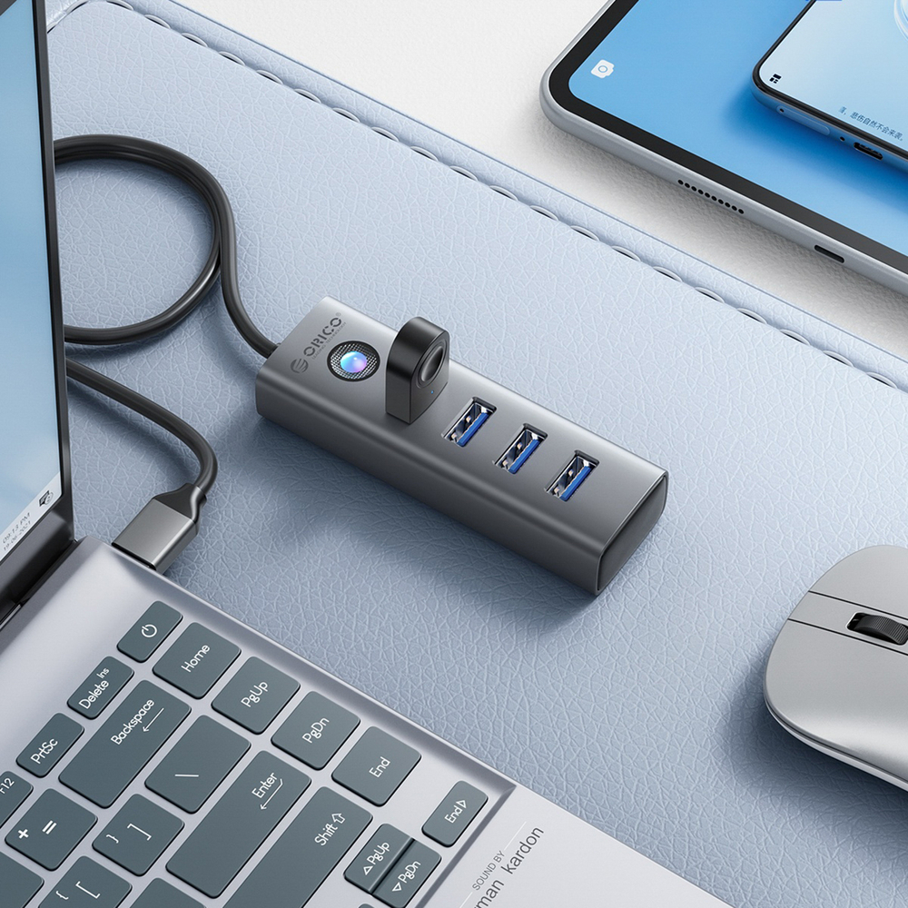 Orico PDD4U-U3 šalunas 4x USB-A 3.0 - Pilka