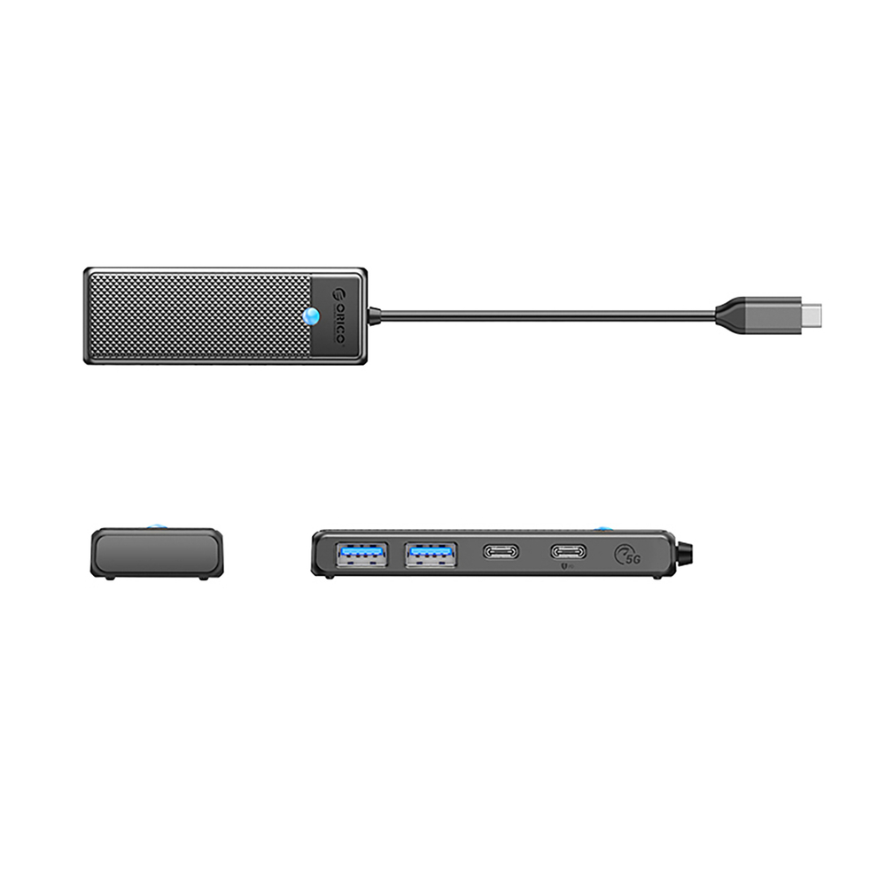 USB-C Hub Orico PAPW2AC-C3 prijungimo stotis 2x USB-A 3.0 + 2x USB-C 3.0 - juoda
