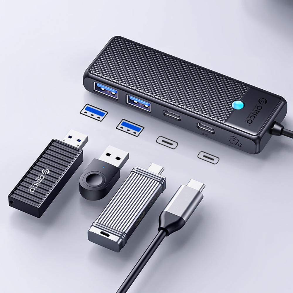 USB-C Hub Orico PAPW2AC-C3 prijungimo stotis 2x USB-A 3.0 + 2x USB-C 3.0 - juoda