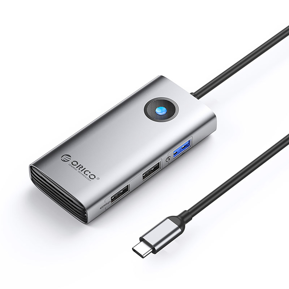 Orico PW11-5P USB-C Hub prijungimo stotis 1x USB-A 3.0 + 2x USB-A 2.0 + 1x USB-C PD + 1x HDMI - Pilka