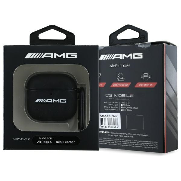 AMG odinis dėklas AirPods 4 – juodas su logotipu