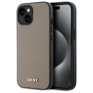 DKNY MagSafe dėklas iPhone 15 – smėlio spalvos
