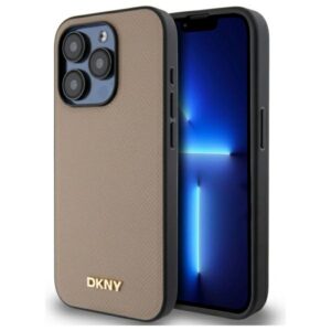 DKNY MagSafe dėklas iPhone 15 Pro Max – smėlio